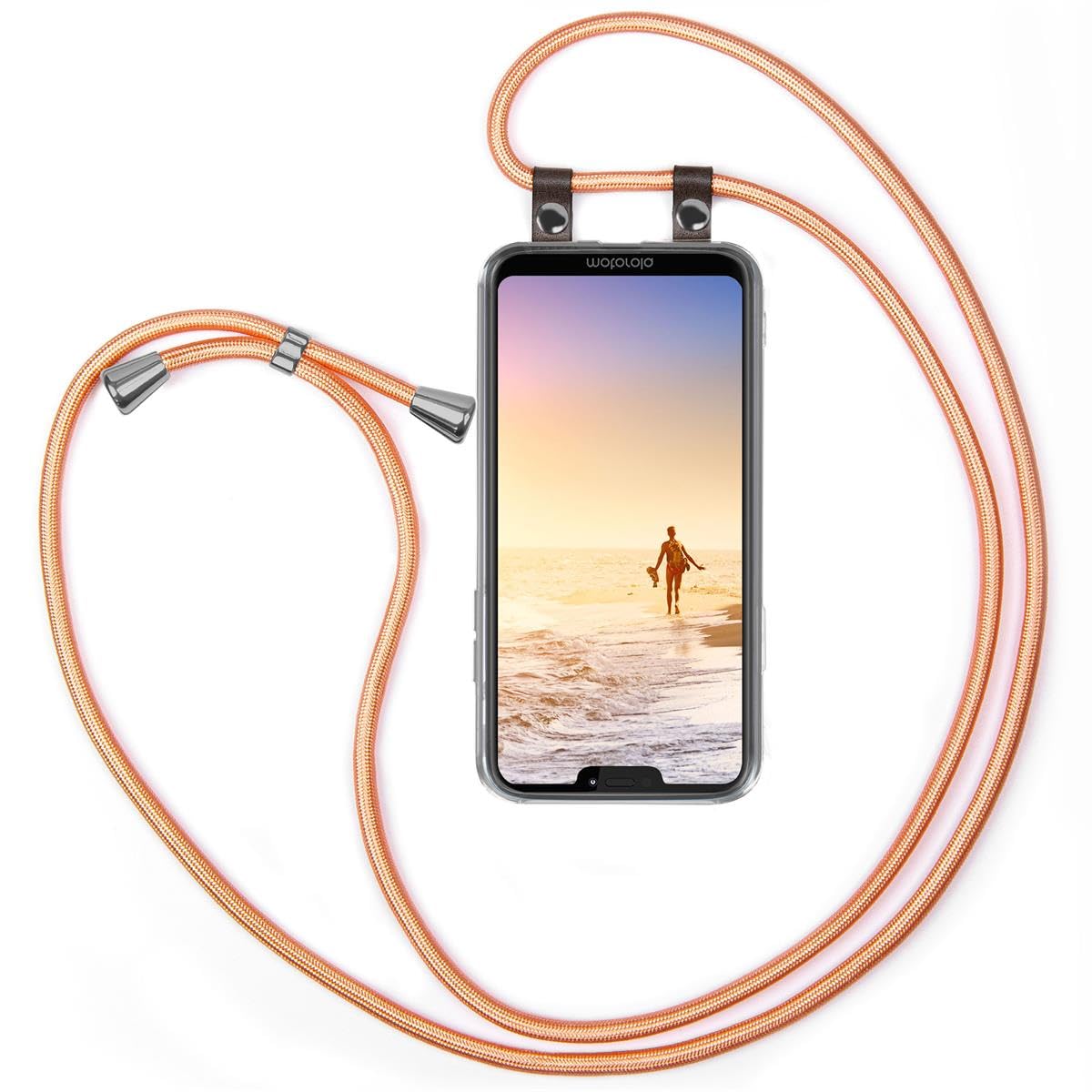Cover con Corda per Motorola Moto G7 Power catena metallo