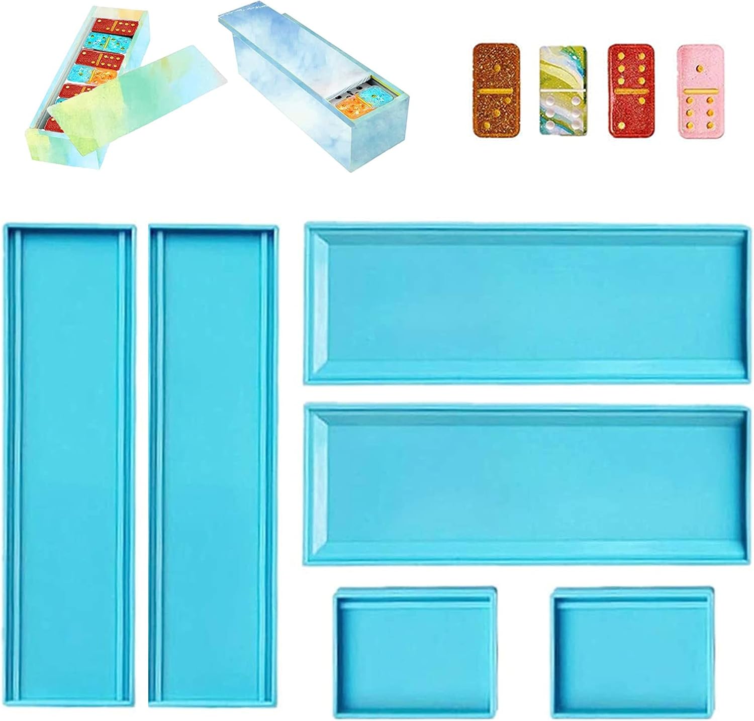 Vanca Dominoes Storage Box Resin Mold,Domino Box Silicone