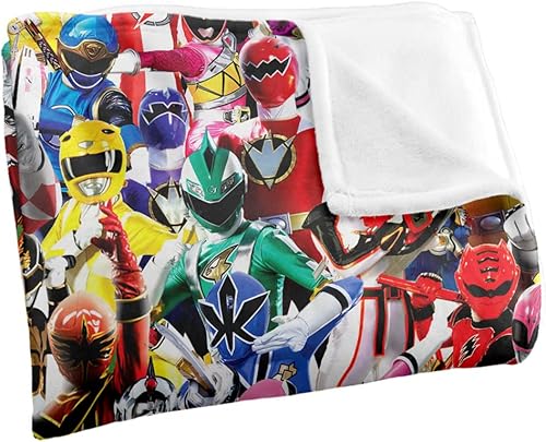 Miniatura 3 de Power Rangers Crowd of Rangers - Manta con licencia oficial de Silky Touch, súper suave, 50 x 60 pulgadas