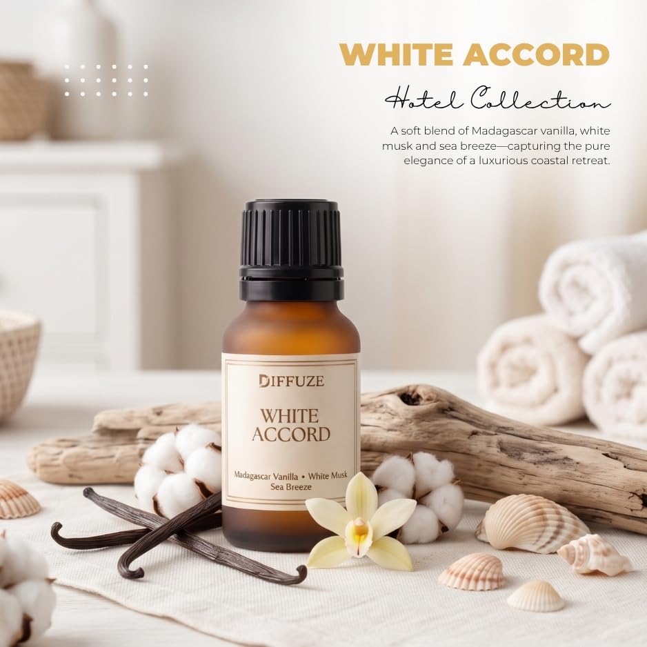 Image of DIFFUZE Essential Oil Set | Signature Hotel Collection - 6 x 15 ml Premium Aroma Fragrance Oils | Luxury Fragrance Oil Set for Diffuser, Home, Car & Room | Long-Lasting Hotel-Inspired Fragrance | 6 Signature Scents