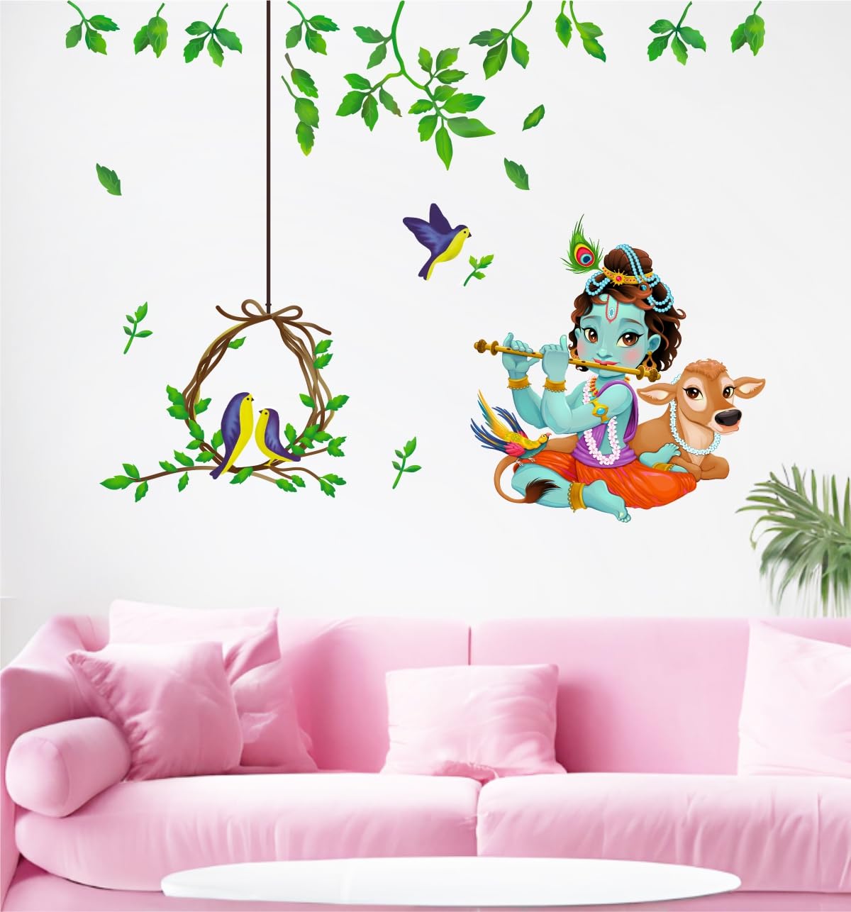 rawpockets " Religious God Krishna with Birds nest Combo Wall Stickers |PVC Vinyl | Multicolour (B0CQCCWKZ4) Amazon Price History, Amazon Price Tracker