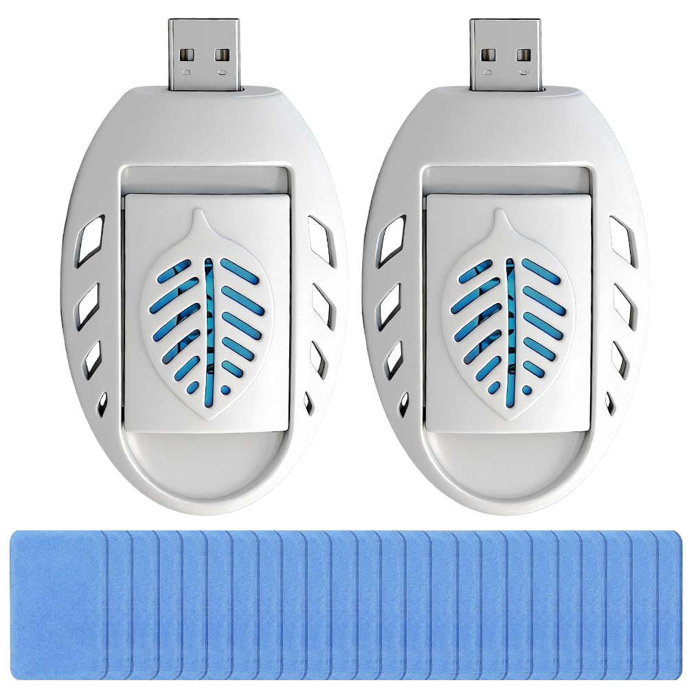 USB Mosquito Repellent Plug In 2pcs, Mosquito Killer with 90 Tablets, Insect Repellent Plug In for Outdoor Indoor Summer Home Sleep Travel（White）
