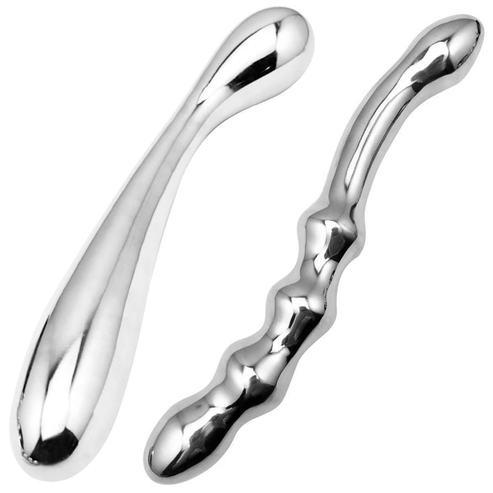 Dildo anale in metallo Dildo doppio Plug anale in acciaio inossidabile Palline anali Masturbazione Pene Prostata Punto G Giocattoli sessuali for uomini Donne(A)