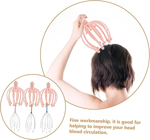 Miniatura 9 de Masajeador de cuero cabelludo 1 Unidades Masajeador de cabeza Masajeador de pelo Masajeador multifunción Cabeza Bola de Acero Herramienta Meridian