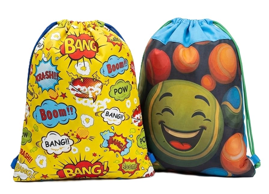 Art and Craft/Rainbow Theme Drawstring Return Gift Bag Set of 24 for Kids Birthday Party- Adorable Dori Sack Bags for Boys Girls(12 Yellow,12 Pink)-image-46