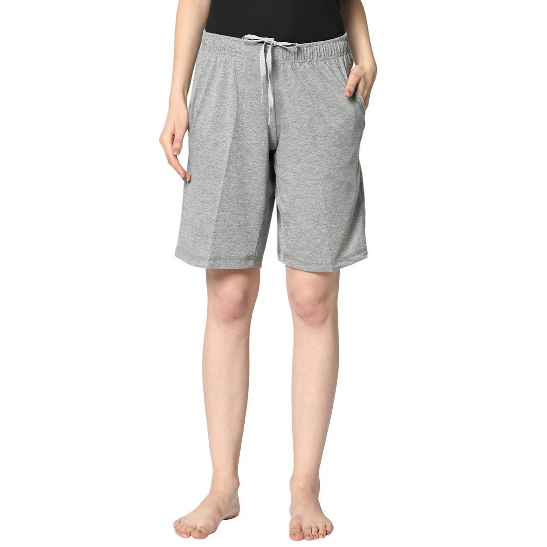 Mack Jonney Women's Regular Fit Cotton Short for Gym and Home Wear-D12__Anthra__01-picture-12