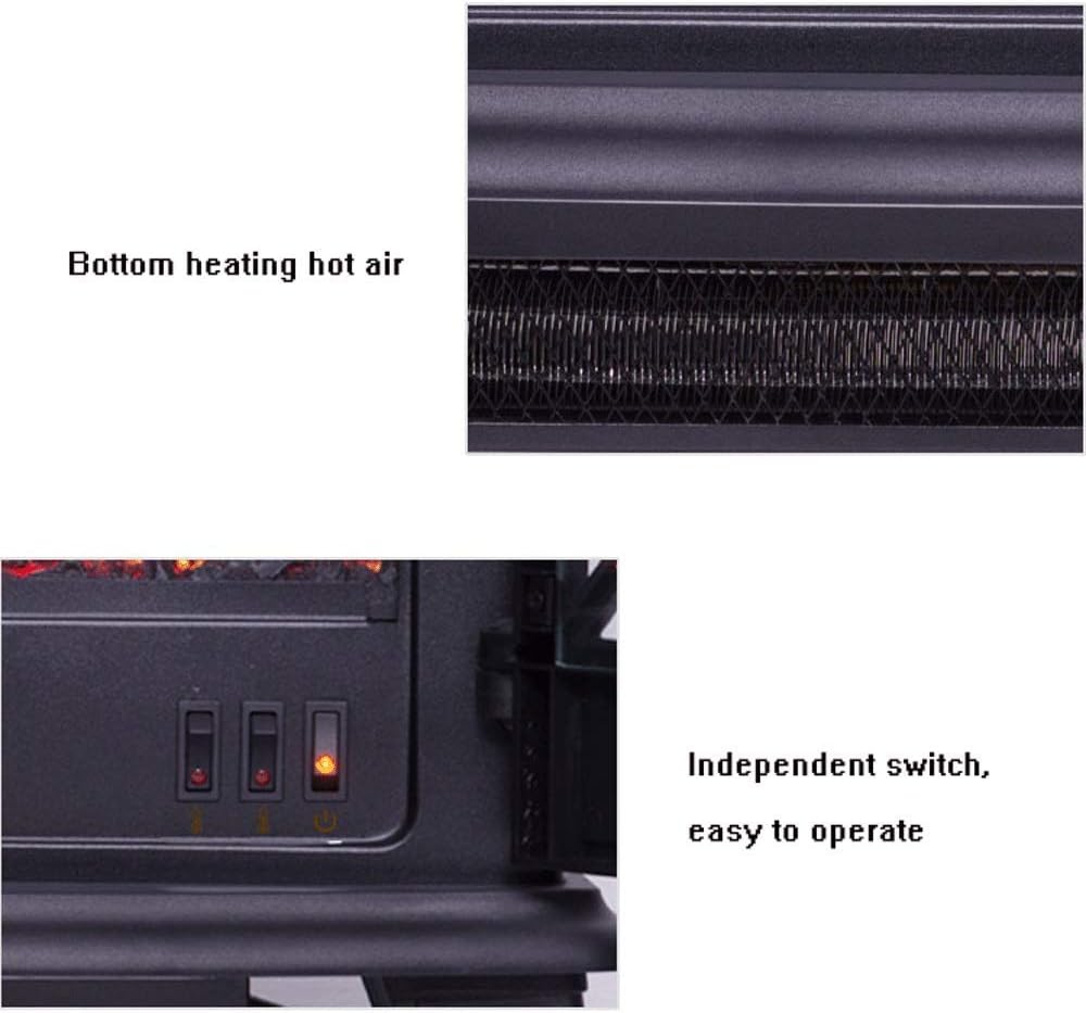 Electric fireplace Wall-mounted electric fireplace electric fireplace stoves electric fireplace heating with realistic flame effect overheating protection 1400 W black 51 vision