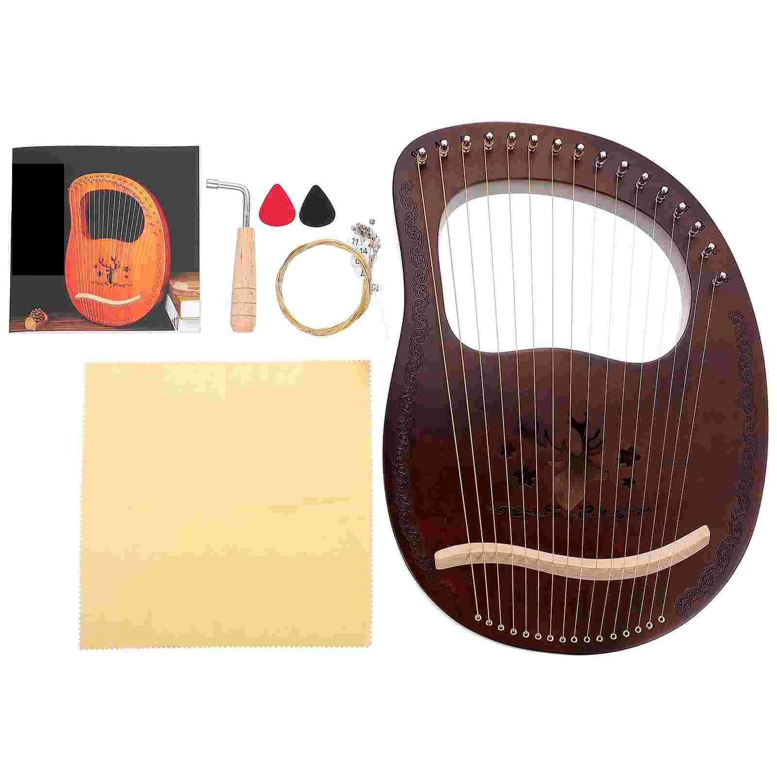 Lyre Harp 1 Set Kinder Retro 16-Ton Leier Harfe Holz Leier Harfe String Instrument Musik Instrumente