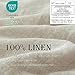 Simple&Opulence 100% Linen Duvet Cover Set 3pcs Basic Style Natural French Washed Flax Solid Color Soft Breathable Farmhouse Bedding with Button Closure - Linen, Queen