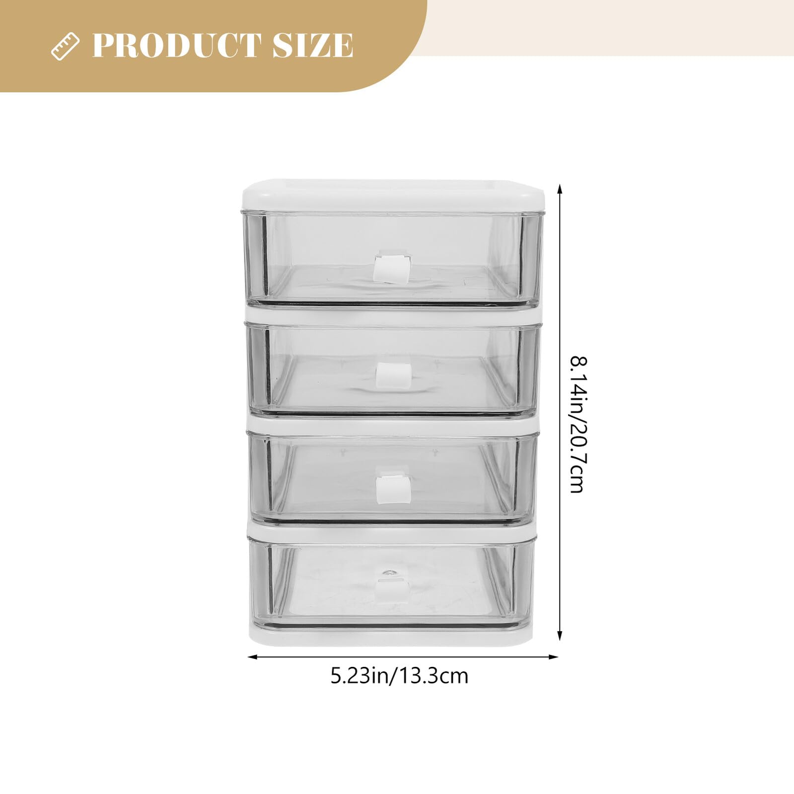 Organizador de Escritorio Cajonera Plástica Transparente Resistente Almacenaje Cosméticos Papelería Multifuncional Compacta