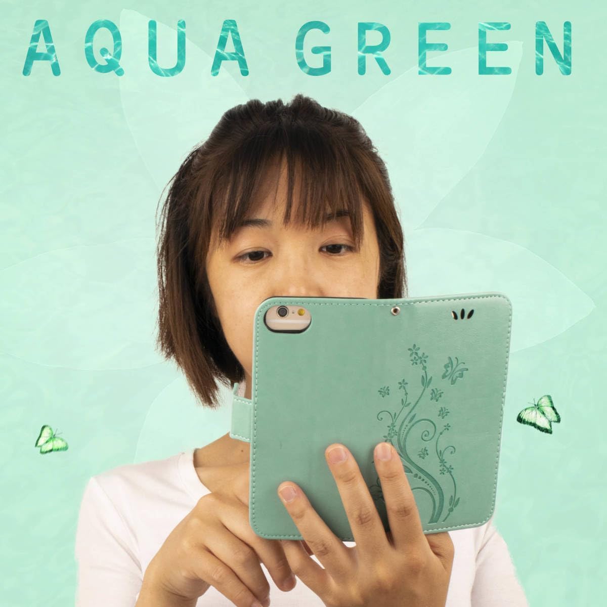 Amazon.co.jp: OPPO reno11A ケース 手帳型 かわいい 緑 グリーン 