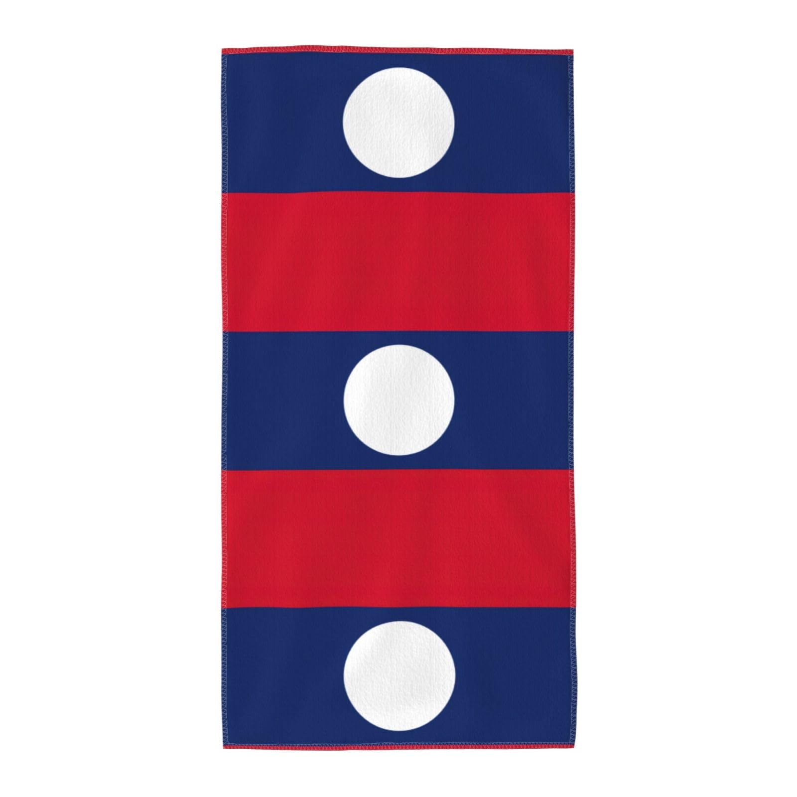 Flag Of Laos Fashion Printed Long Bath Towel For Pool Side Seaside Holiday