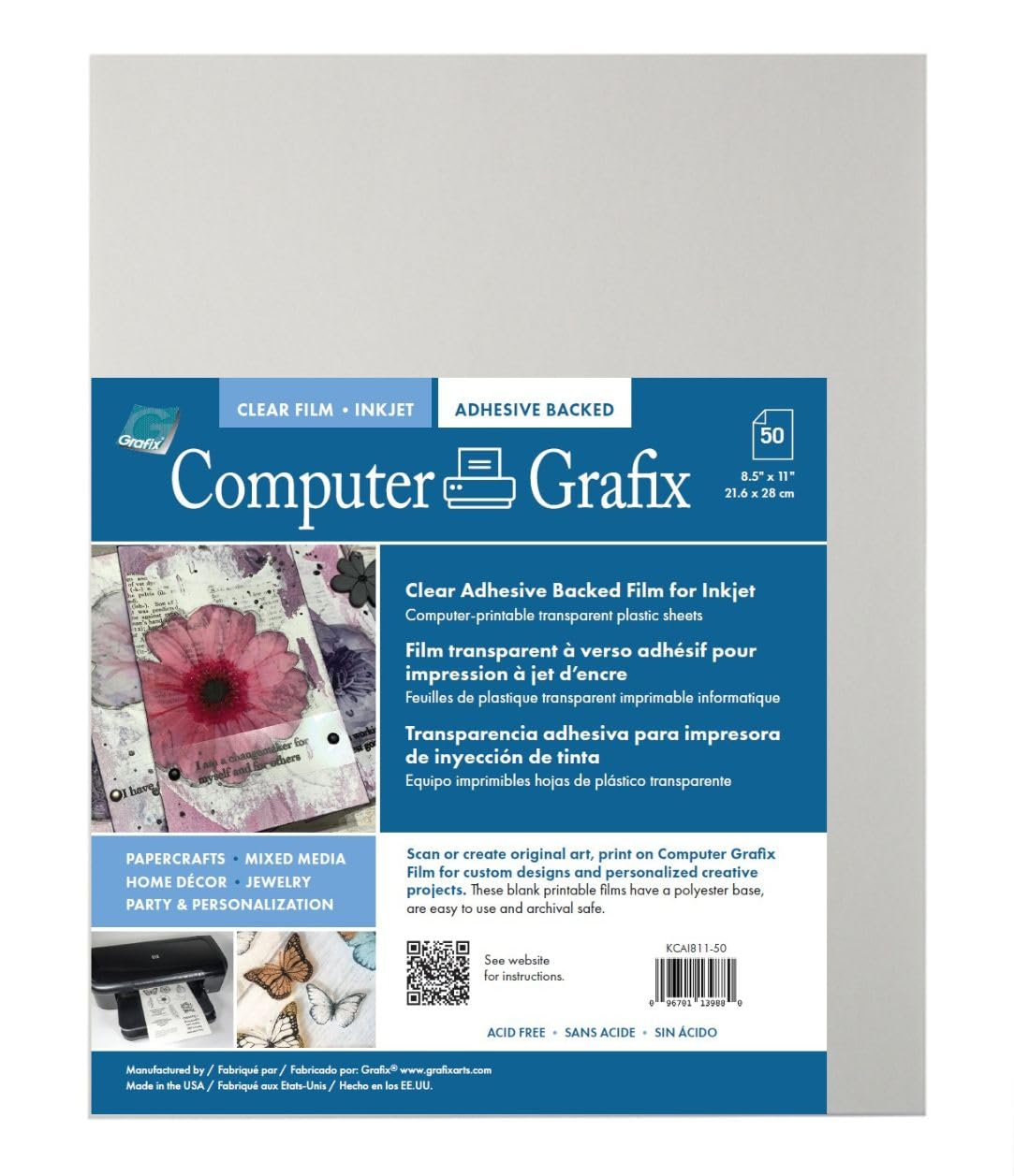 Snapklik.com : Grafix Computer Adhesive Backed Ink Jet Film Self-Stick ...