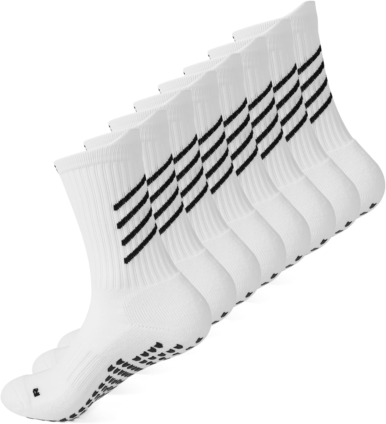 4-Pair 75% Cotton Grip Soccer Scoks Kids Youth Toddler Non-slip Sports Sock Football Basketball Rugby Yoga Pilates