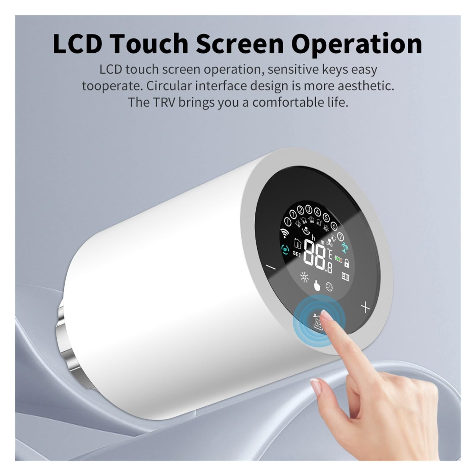 Inteligentny termostat, Inteligentny siłownik chłodnicy Tuya, termostat zaworu TRV automatyczna programowalna kontrola głosowa temperatury dla Alexa Google Home(2Pcs)