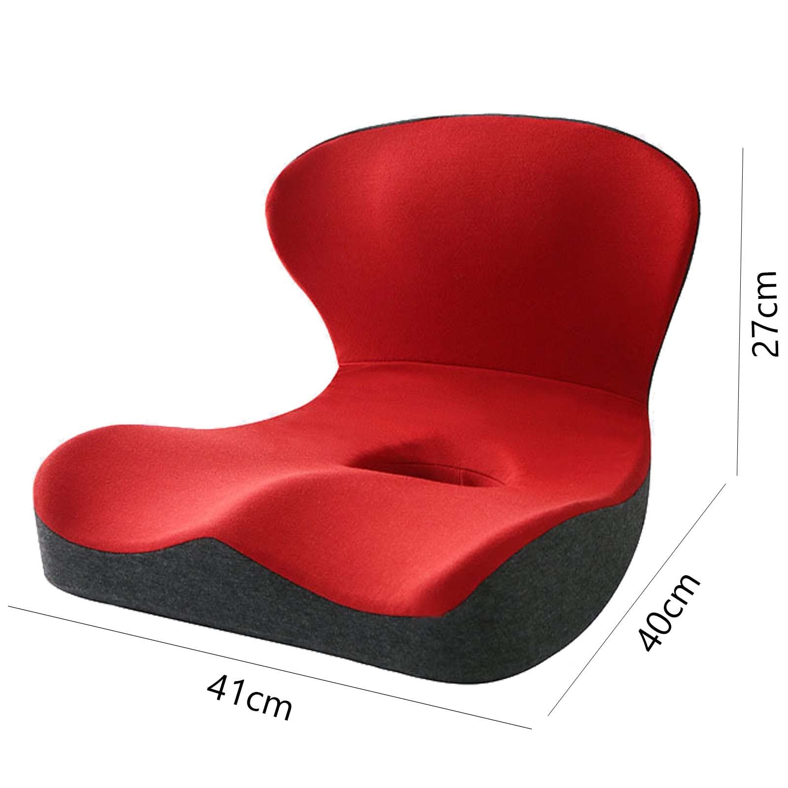 Cuscino Ortopedico in Memory Foam per Il coccige,Ergonomico Cuscini Seduta,Cuscini per Sedia da Ufficio per Schiena e Culo,Red