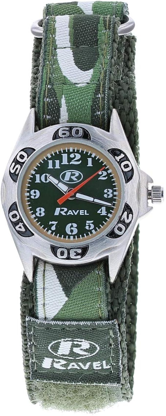 Ravel Children's Camouflage Army Watch Green Dial with Easy Fasten ...