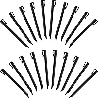 Vista 1 de Paquete de 20 clavos de plástico resistentes de 10 pulgadas, estacas de anclaje para bordes y tablero de terraza, color negro