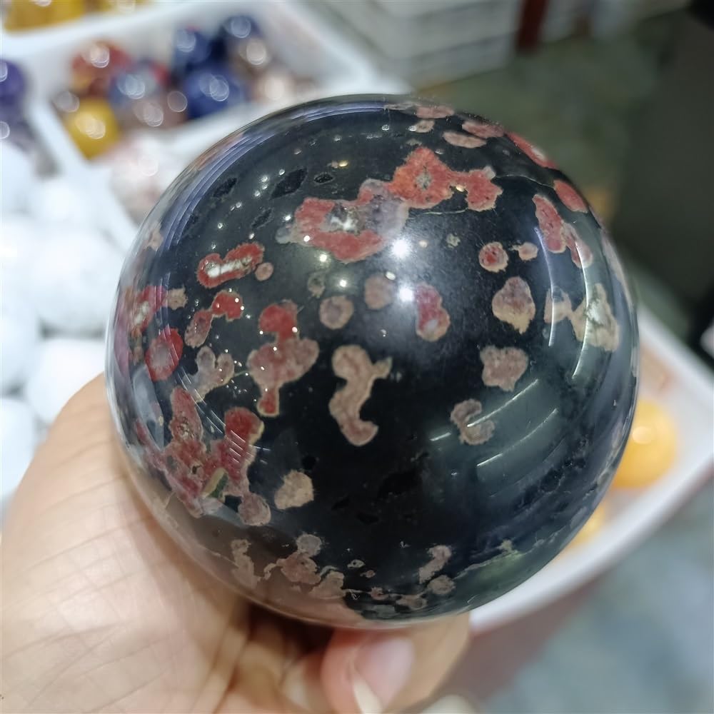 Plum Blossom Stone Ball Crystal Sculpture Rod Gift Ornaments (Size : 300-350g) Gemstone Stone