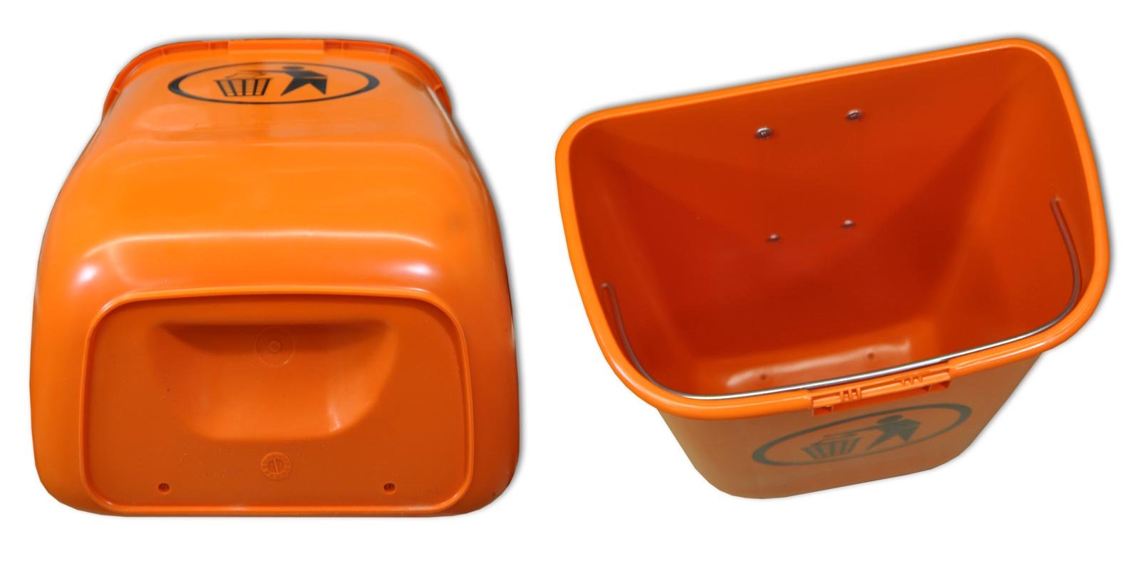 Kunststoff-Abfallbehälter in RAL 2004 Reinorange lt. DIN 30713
