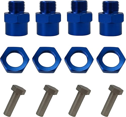 Extensión de conversión de adaptador de cubo hexagonal de rueda de aluminio de 0.472 in a 0.669 in para coche RC azul