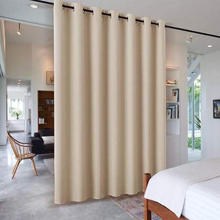 Amazon De Pony Dance Raumteiler Vorhange Sichtschutz Trennwand Osenvorhang Raumtrenner Fur Hotel Klinik Umkleideraum Schiebegardinen Verdunkelung 1 Stuck H 240 X B 254 Cm Biscotti Beige Gardine Als Raumteiler