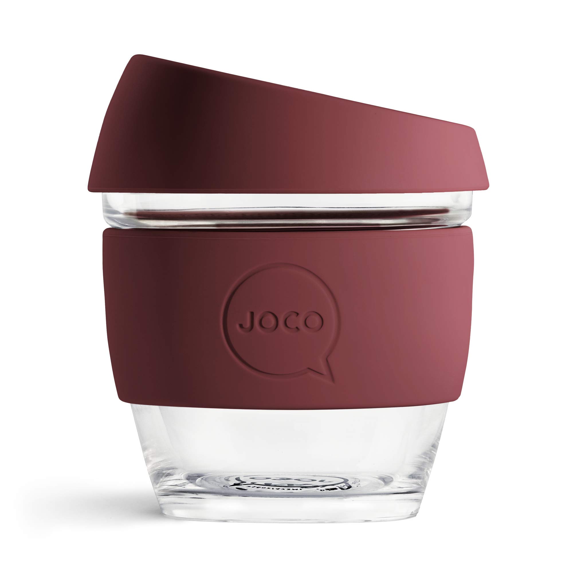 JOCO 8oz Glass Reusable Coffee Cup (Ruby Wine)