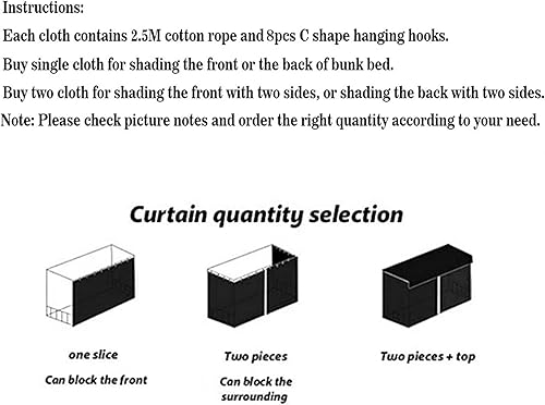 Miniatura 5 de Hyuyikuwol Bonita cortina de litera inferior para dormitorio de estudiantes, tela opaca para mosquiteros, tienda de campaña, toldo para cama