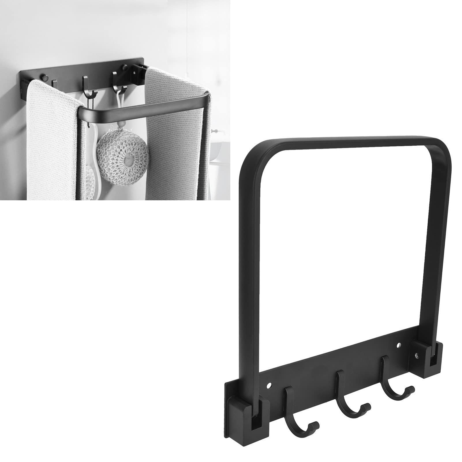 Topyond Foldable Shower Caddy Shelf Telescopic Wall Shelf Hook Multifunctional Storage Washbasin Stand Towel Rack Wash with Row