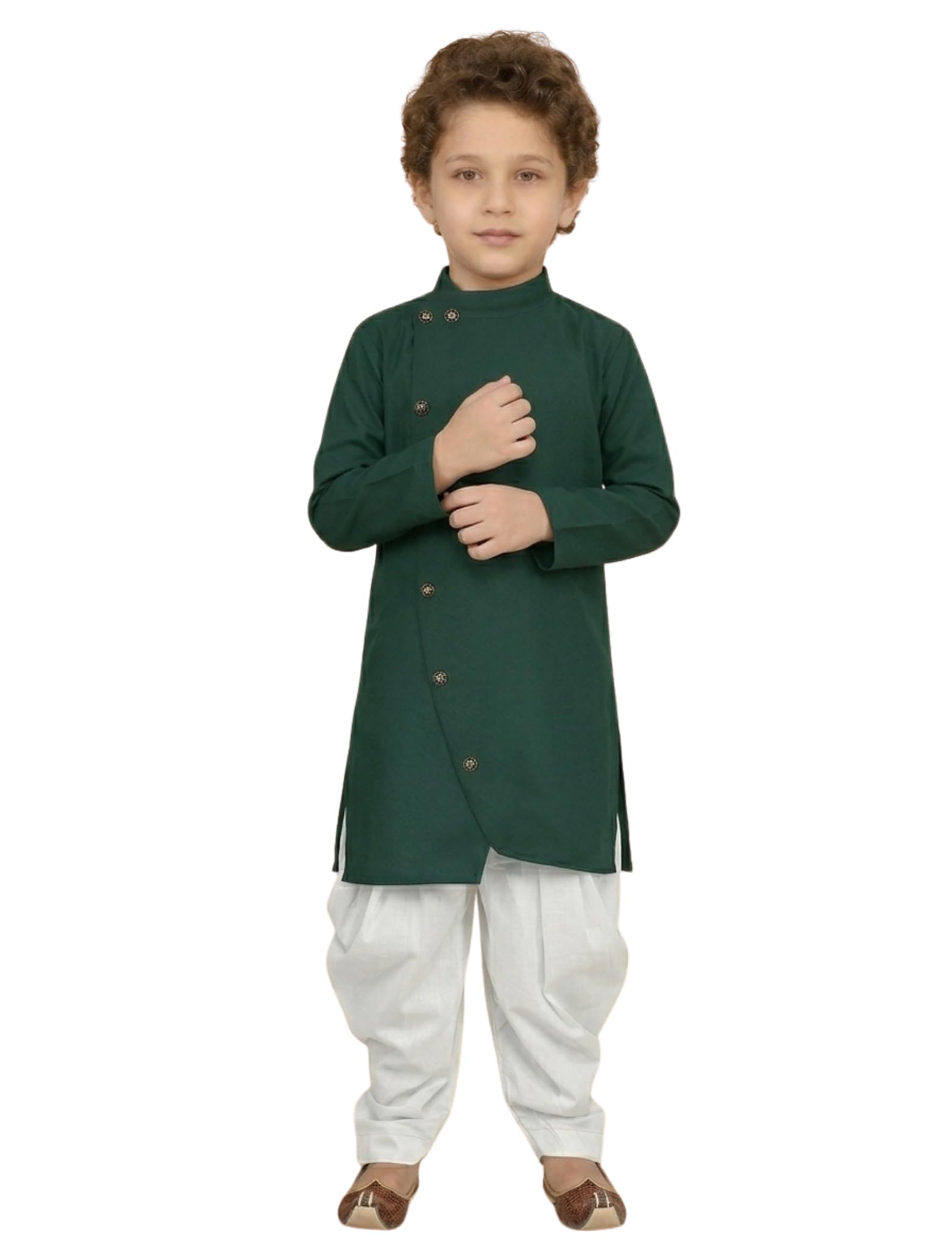 unique moments Boy's Cotton Blend Cross Kurta Dhoti with Long Sleeve Round Neck Button Down Closure type and Casual Style-picture-53