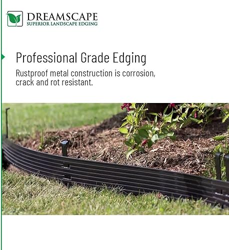 Miniatura 6 de Dreamscape SlideEdge - Bordes de aluminio para paisajismo, 16 tiras, 7 pies 10 pies cada una (117.5 pies en total), pintura negra, borde de