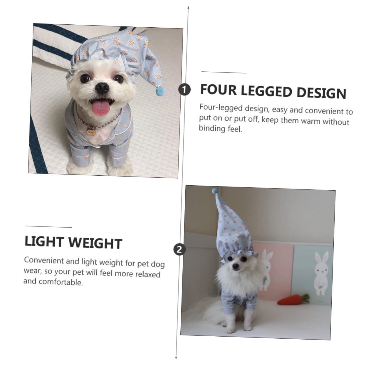 ORFOFE 1satz Hundepyjama Für Haustiere Bequeme Und Warme Schlafanzüge Für Hunde Für Tägliches Tragen Und Schlafen Blau Mit Sternen XL