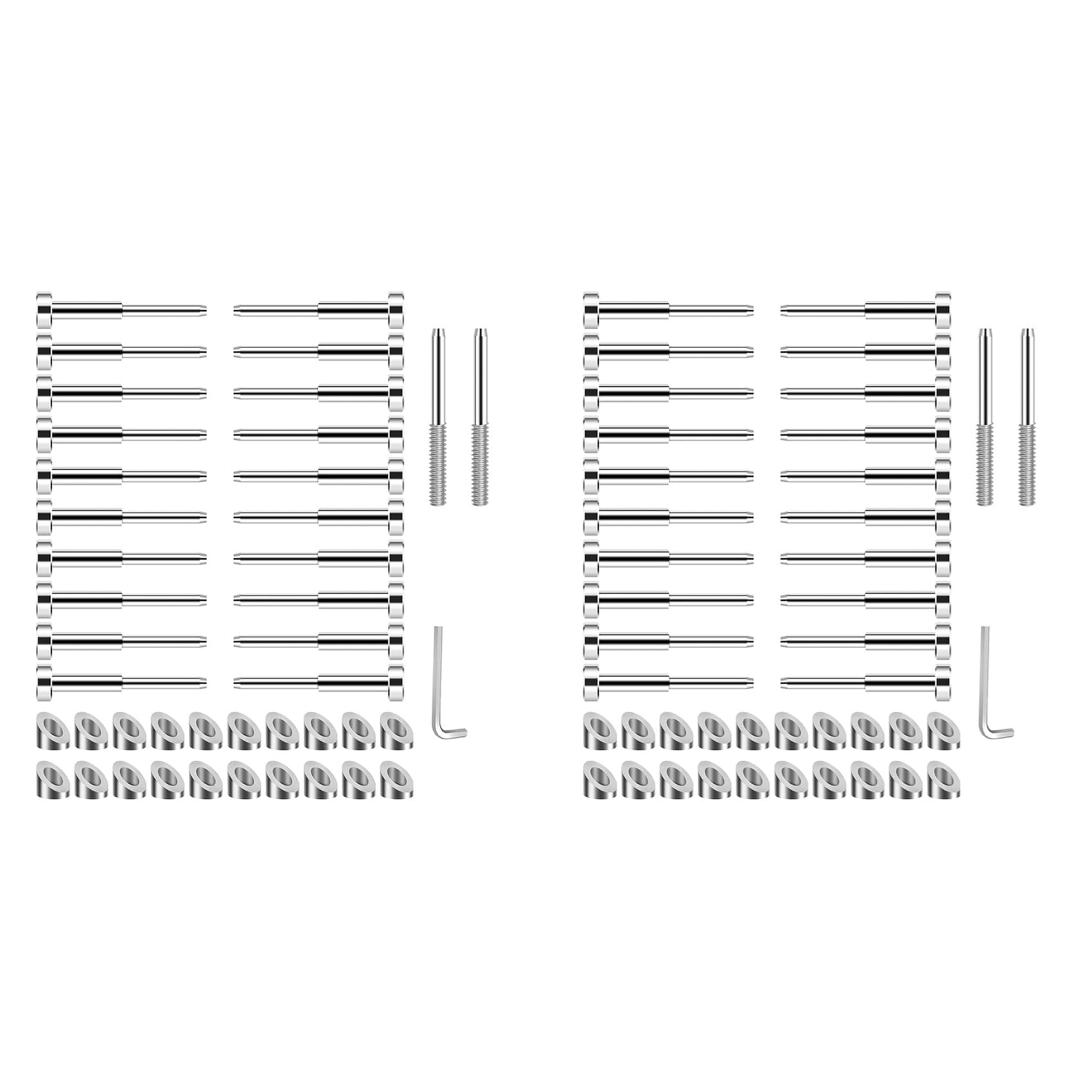 Jnchdghwa Silver Cable Railing Kits, T316 Stainless Steel 40Pack Terminal And 40Pack Beveled Angle Washers For Cable Railing