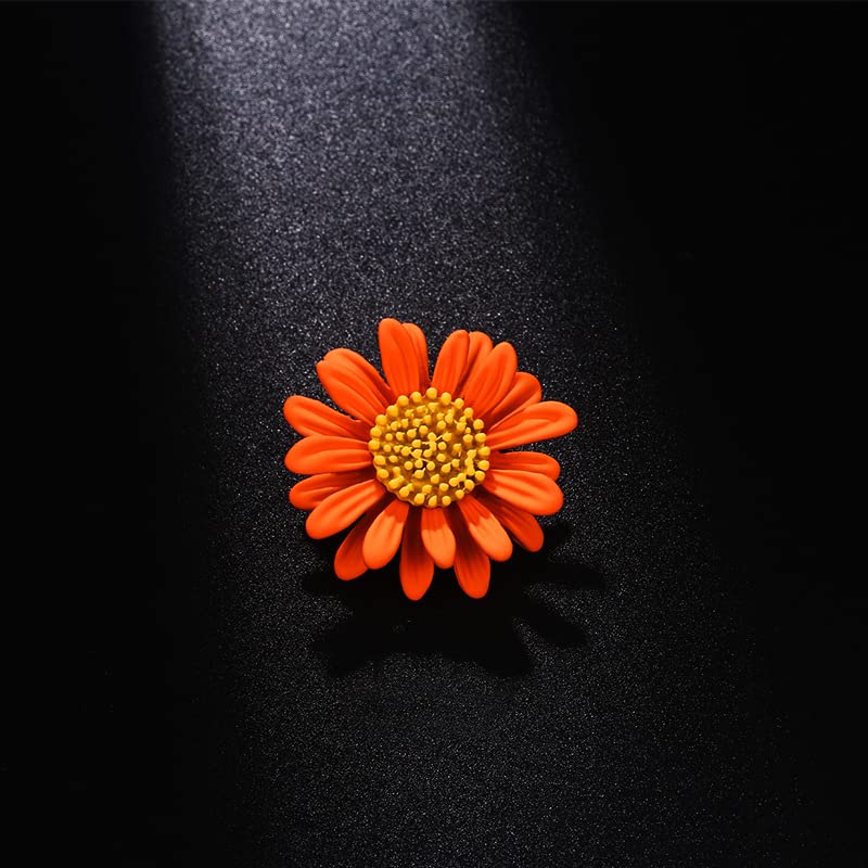 Image of Colorful Daisy Sunflower Brooch Pins - Bohemian Style Flower Lapel Pins Badge Dress Neckline Pin for Women Girls