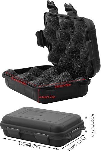 Miniatura 2 de Restokki Caja de almacenamiento de herramientas pequeñas para exteriores, 2 colores, 2 tamaños, caja de plástico universal con espuma, caja de