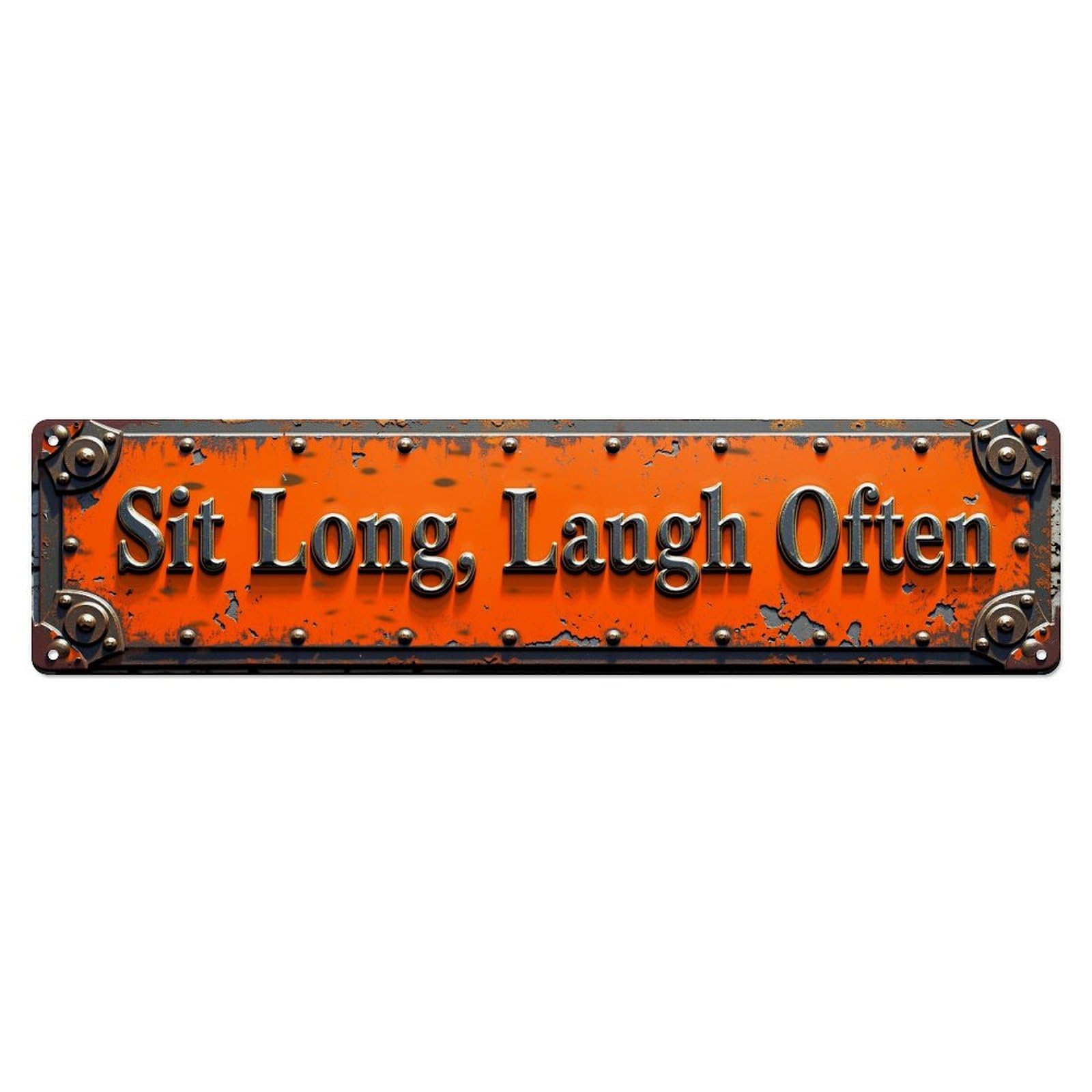 Jdyaojiesheng Vintage Sit Long Laugh Often Sign Tin Sign Retro Metal Wall Decor Metal Poster, Home Bar Garage Farmhouse Cafe Wall Art Decoration 4X16inch