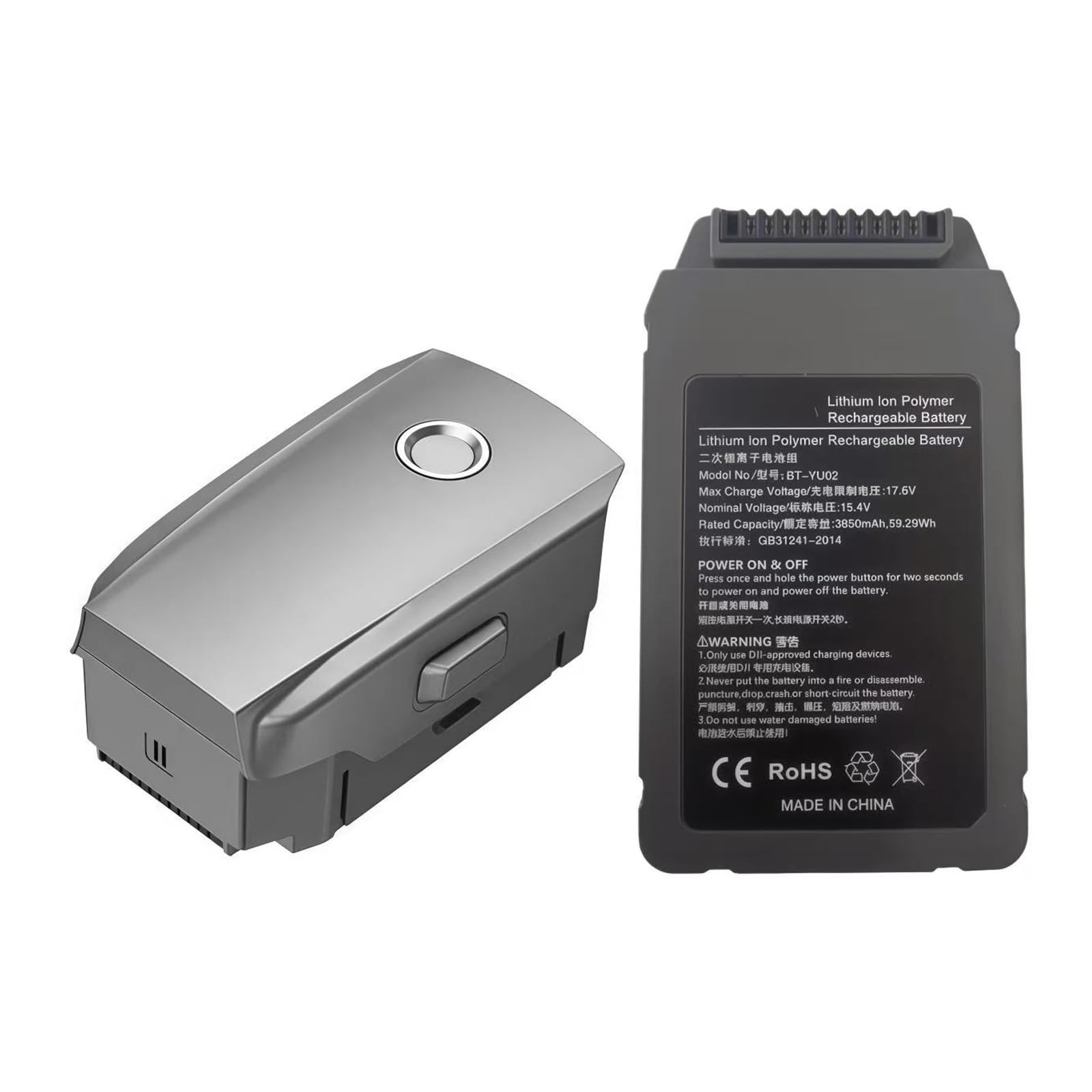 Batteries De Vol Intelligentes 3850 MAh 15,4 V, Compatible avec DJI Mavic 2/Mavic 2 Pro Zoom Les Batteries De Remplacement(1pcs Battery)