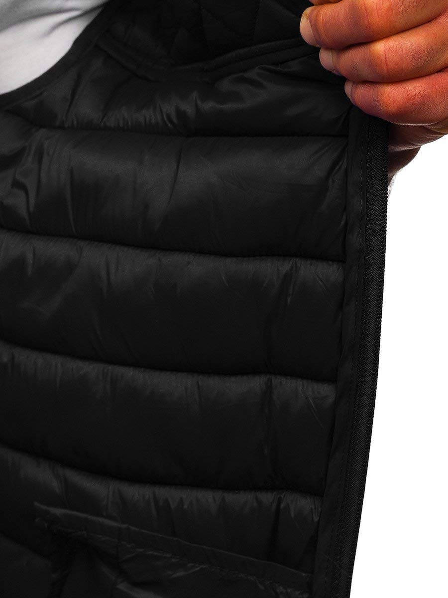 Bolf - Chaleco de transición para hombre, chaqueta con capucha, chaqueta con cierre de cremallera, Zipe Tiempo libre Basic Outdoor Style Mix 1U1