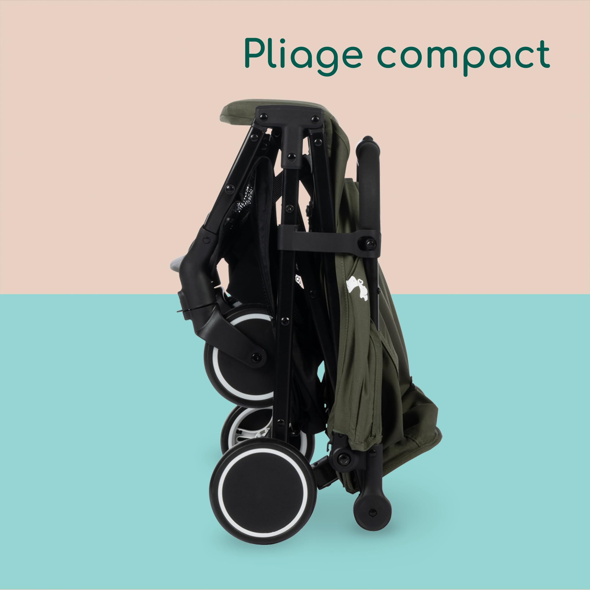 Bebeconfort Soko Poussette canne ultra compacte, 0-15 kg, de la naissance à 3 ans et demi, Mineral Green