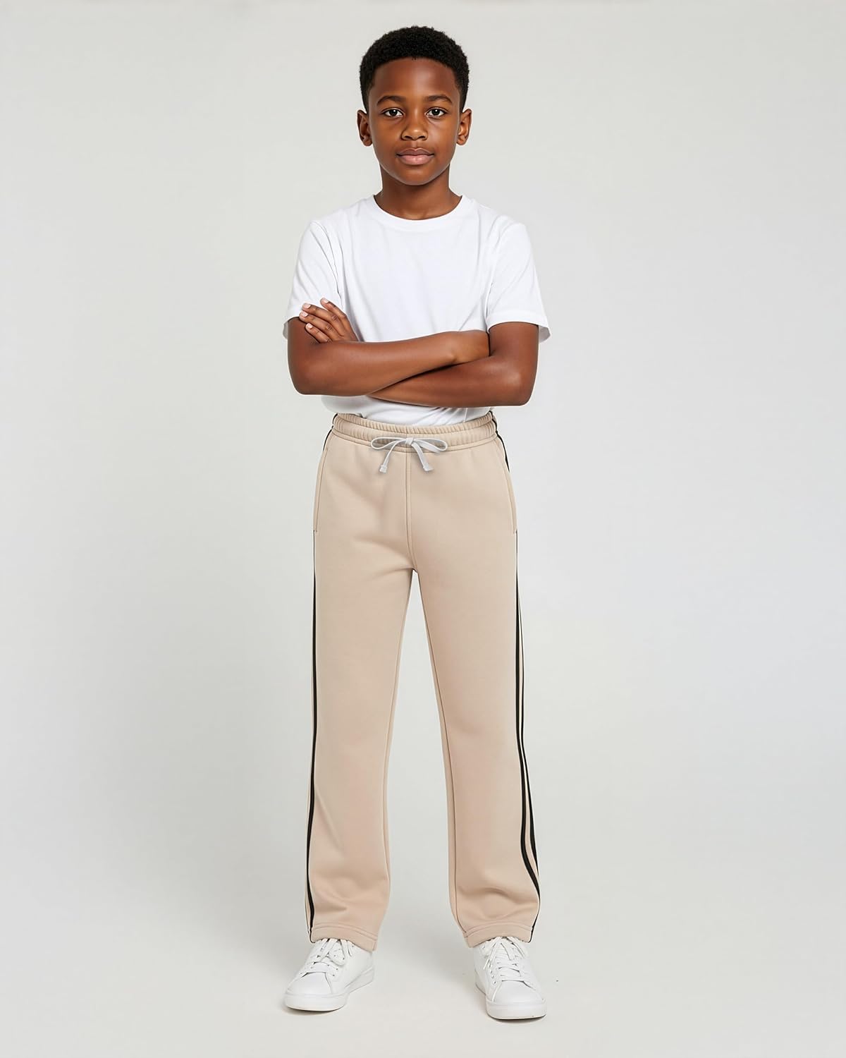 Real Essentials 3 Pack: Boys' Tech Fleece Open Bottom Sweatpants with Pockets (Size 6-24) - Image 4