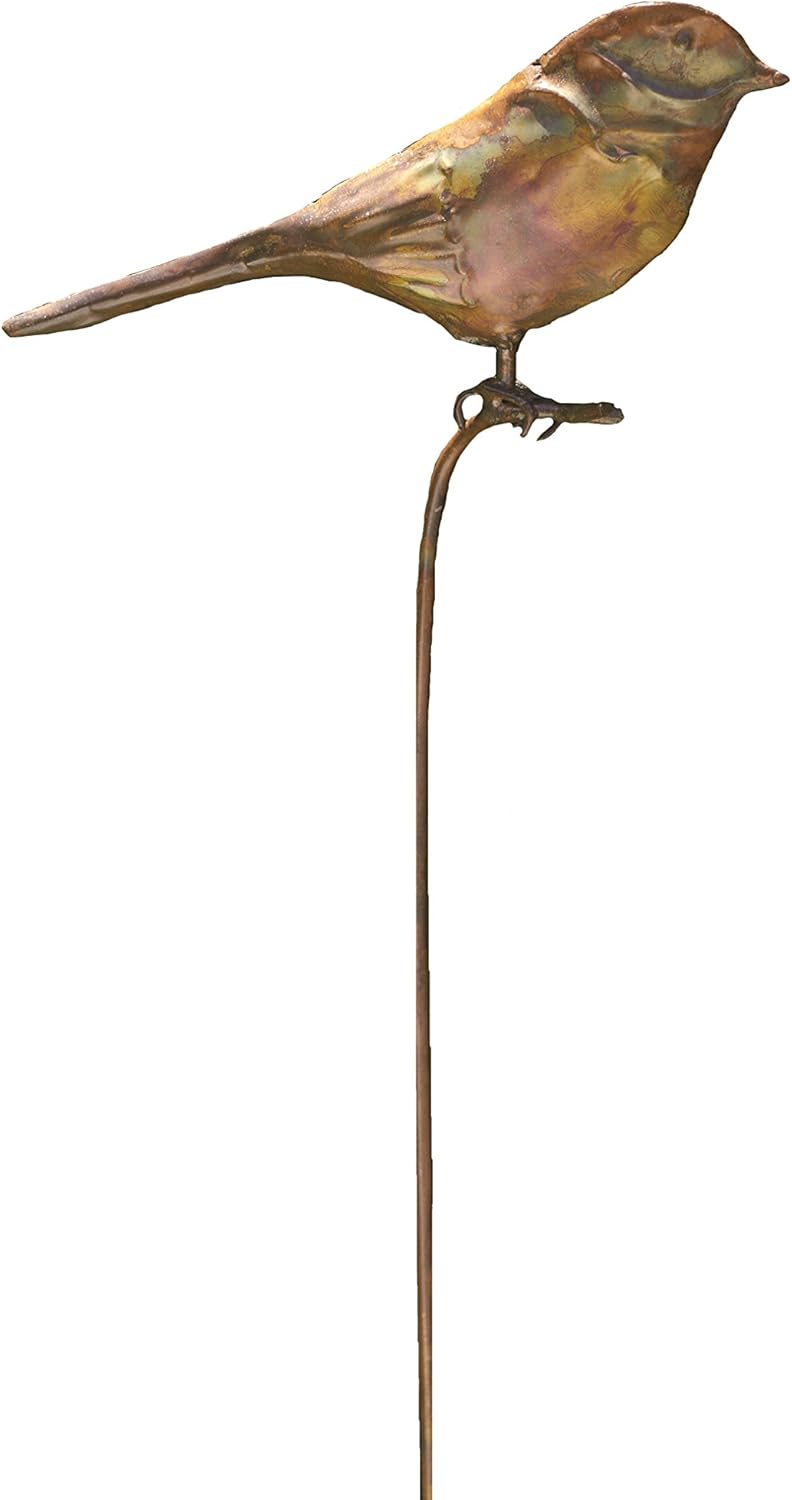 Ancient Graffiti, 6.5 by 1 by 29, AG-1307 Flamed Bird Garden Stake, Multi-Colour, Copper