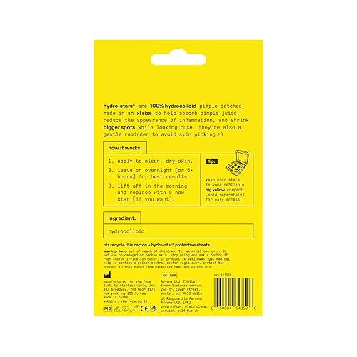 Miniatura 8 de Starface XXL Patch Combo, Hydro-Blooms and Fruit Pack, parches hidrocoloides y ácido salicílico, tamaño grande para cara y cuerpo (16 unidades)