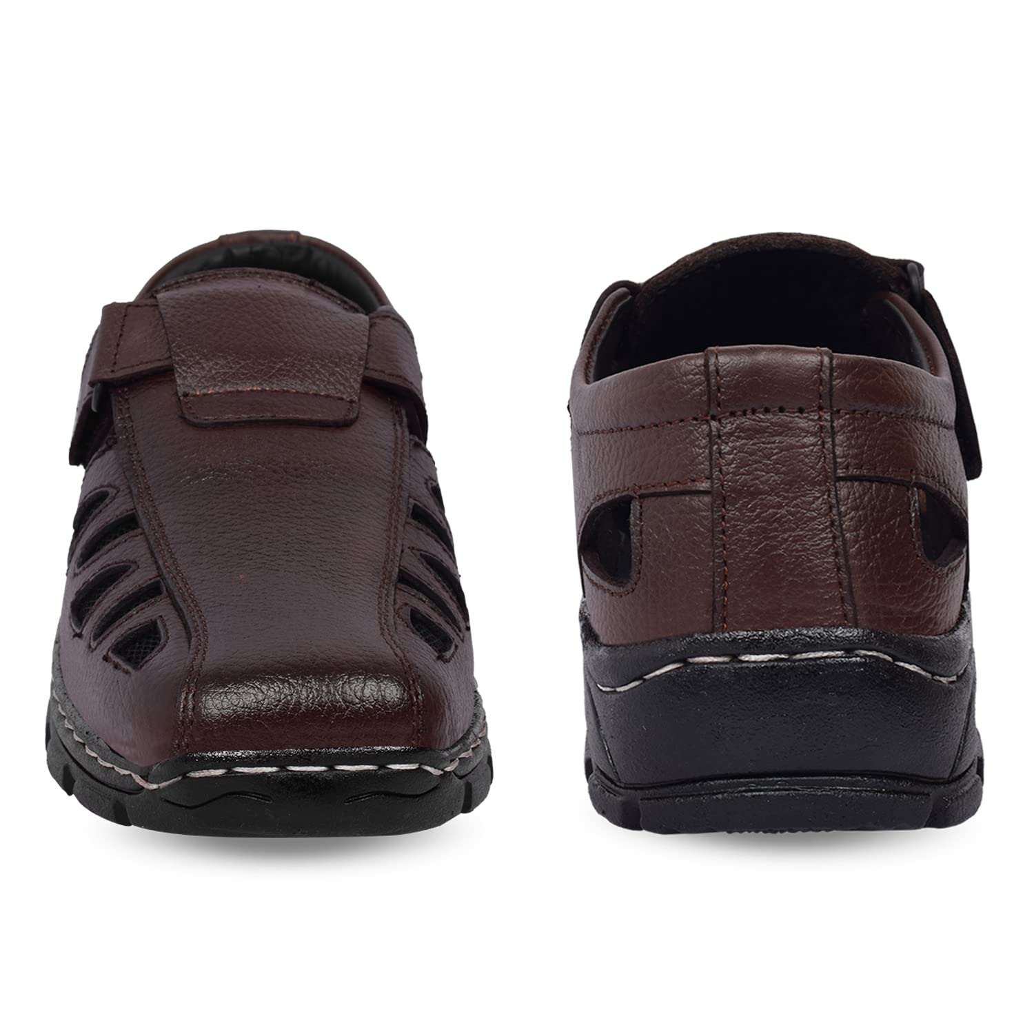 DEGARRO Leather Men’s Sandals – Stylish and Comfortable Casual Footwear | Durable and Lightweight | Anti-Slip Sole |(Brown, UK Footwear Size System, Adult, Men, Numeric, Medium, 6) 2