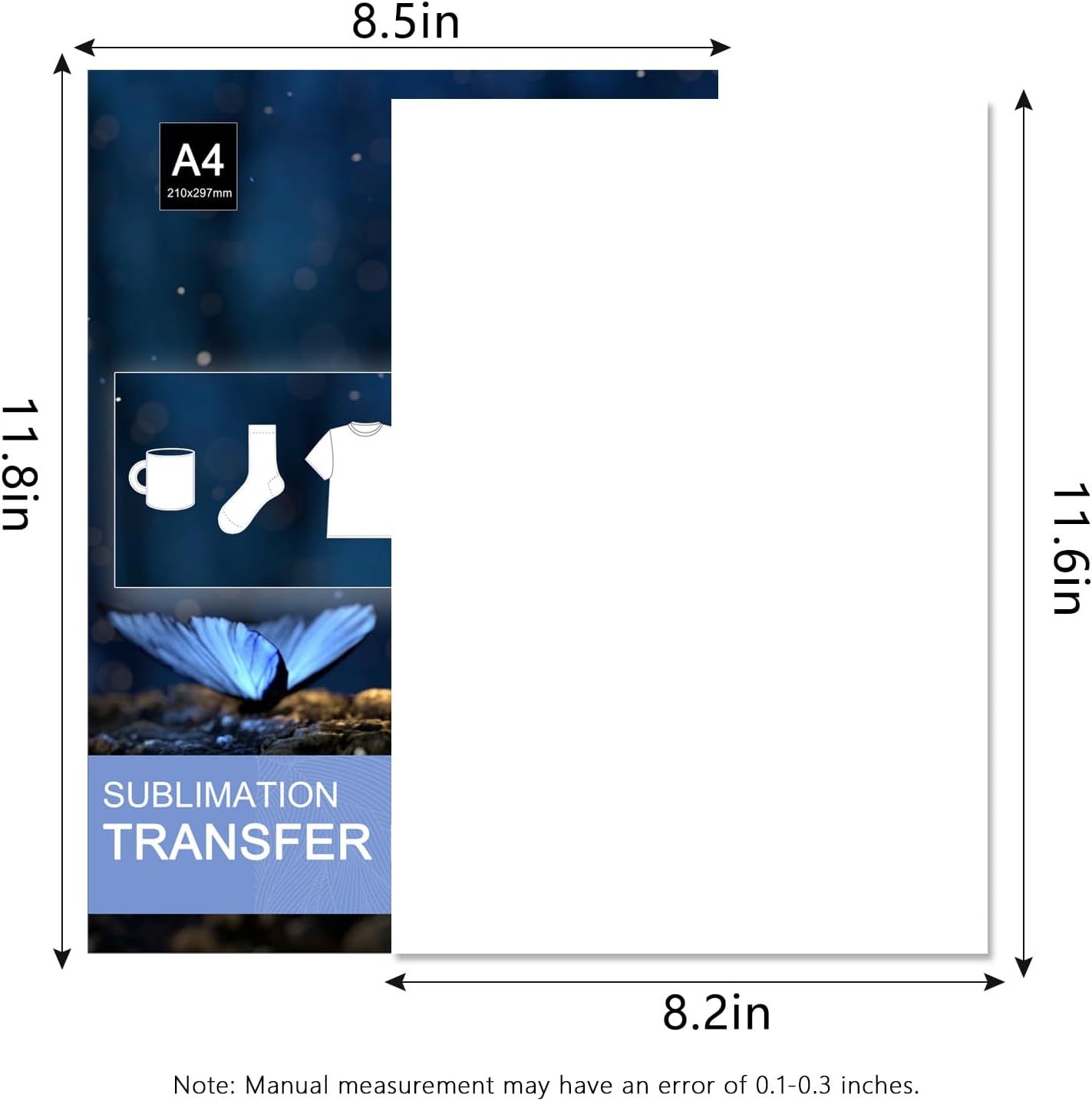 Sublimation Paper 100 Sheets Heat Transfer Paper 8.5x11 inch Compatible with Inkjet Sublimation Printer 105g - Image 2