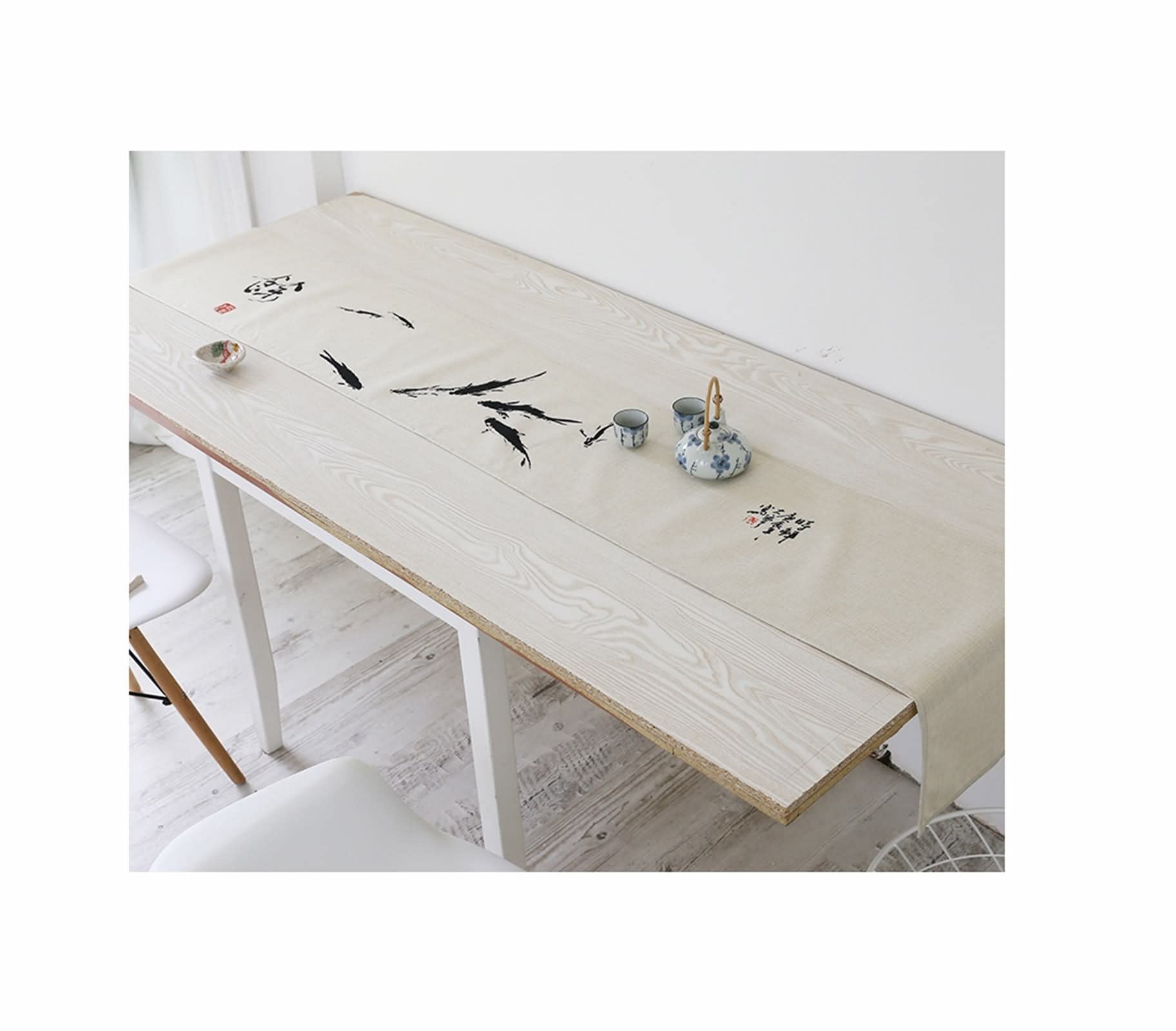 Camini da tavolo rustici, decorazione per la casa e il salotto di uccelli, stile 2, in cotone, 32 x 230 cm, decorazione per la casa