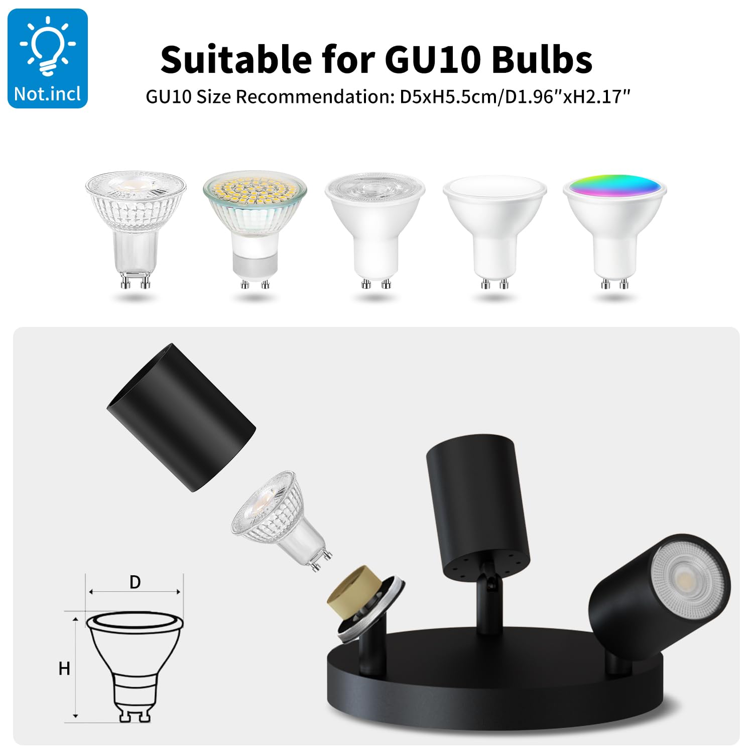 LVWIT GU10 Circular Ceiling Light,Kitchen Lights Ceiling,Black Light Fittings Ceilings,3 Way Ceiling Spotlight Fitting,GU10 Base Spot Lights for Kitchen Lounge Bedroom Dining Room(Bulb Not Included) - Image 3