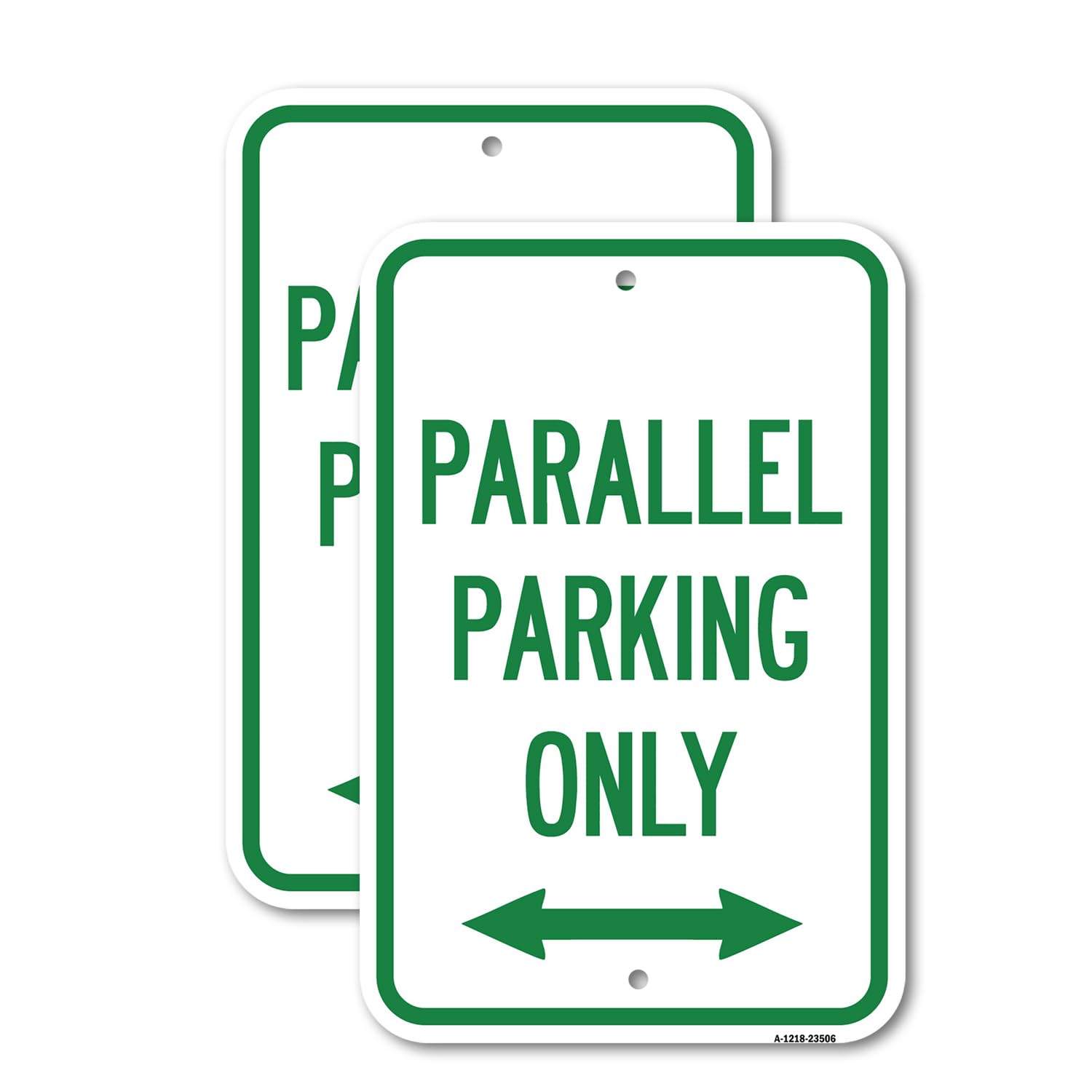 (2 Pack) Parallel Parking Only with Bidirectional Arrow | 12" X 18" Heavy-Gauge Aluminum Sign | Rust Free Aluminum, Weather Resistant, Waterproof,