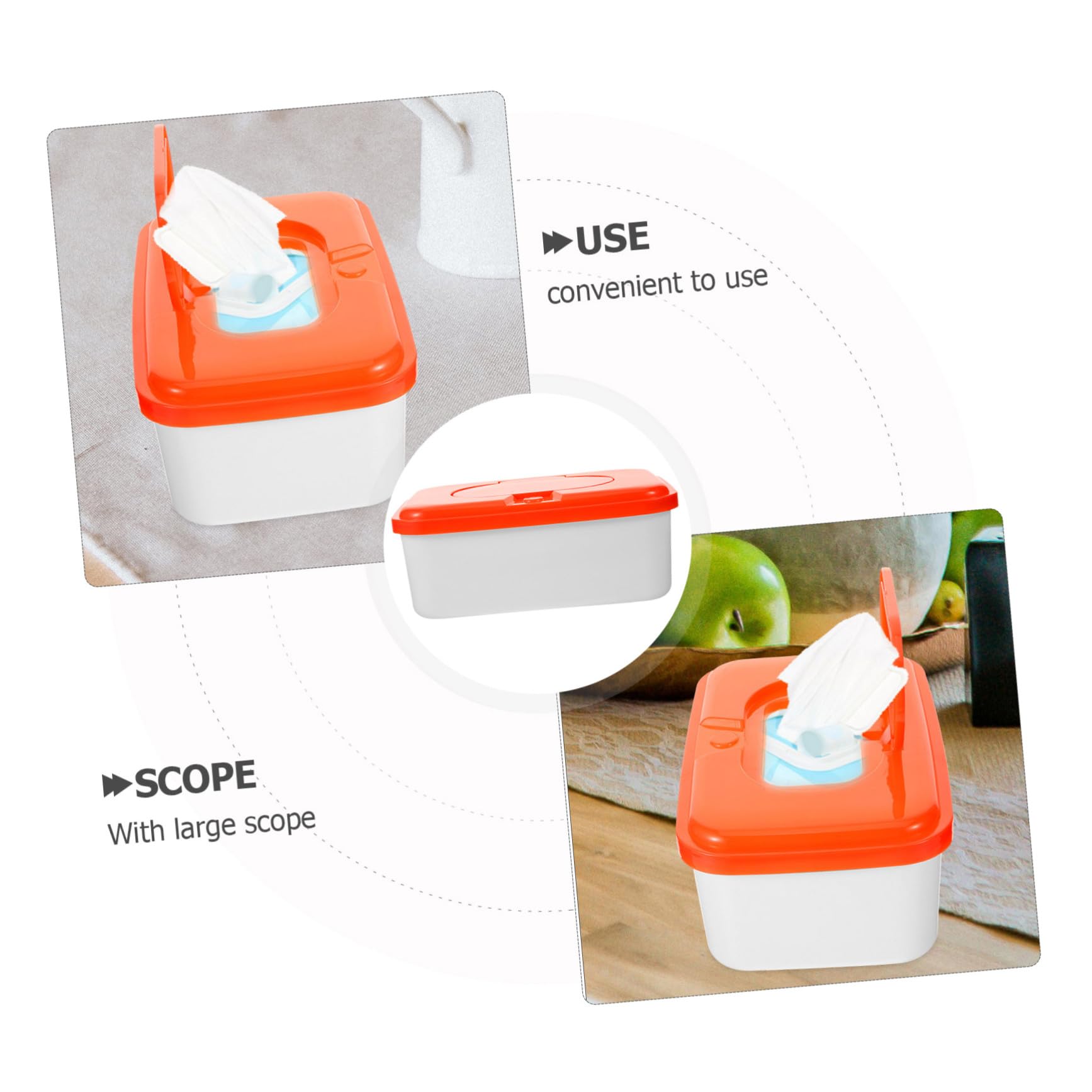 Contenedor de Toallitas Húmedas Color Aleatorio de Plástico para Bebés 2 Unidades Naranja, Ligero y Portátil Adecuado para Baño y Sala de Estar