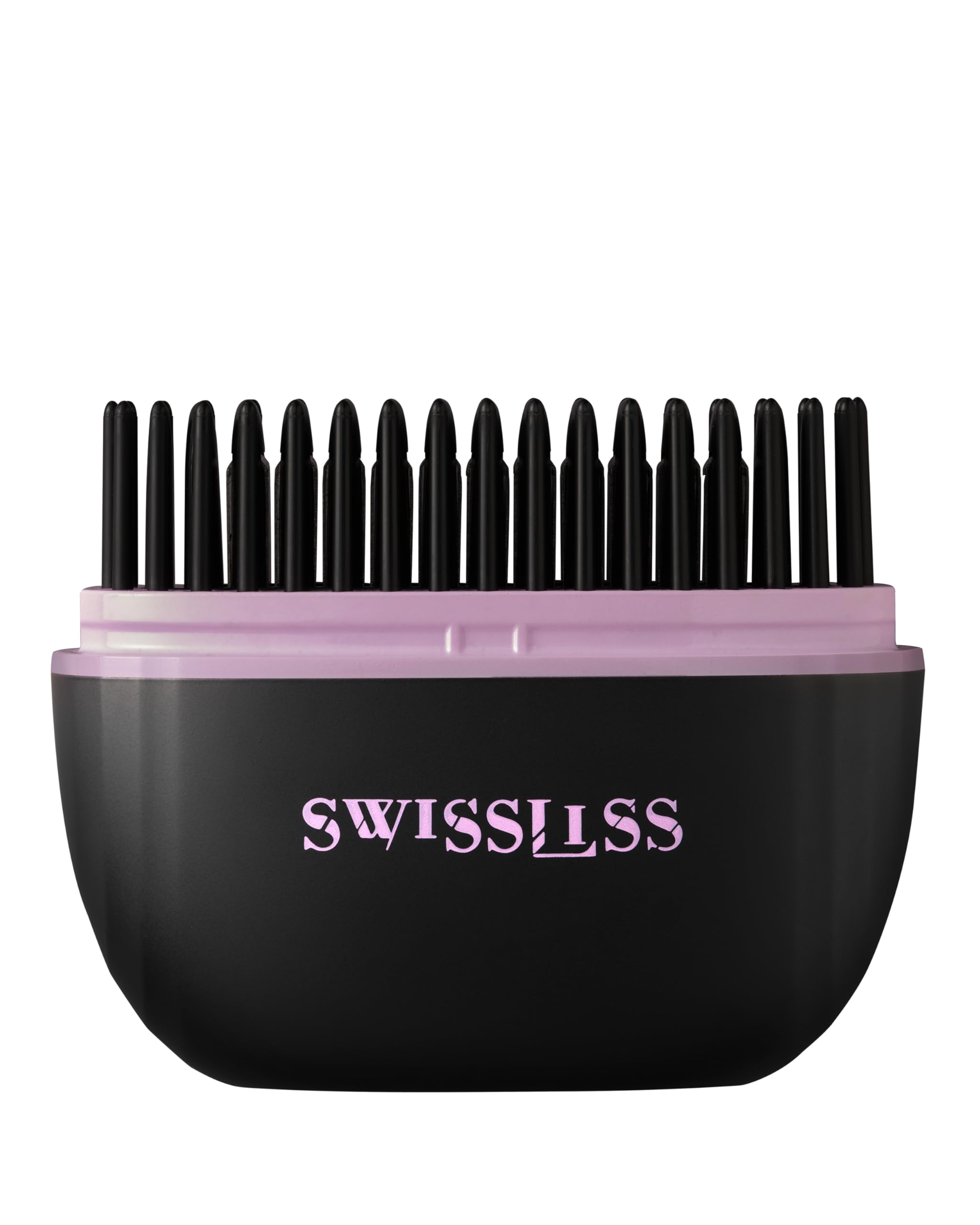 SWISSLISS XOXO Mini Cepillo Calentador Inalámbrico - Cepillo Suavizante de Viaje Recargable USB-C, 3 Temperaturas 160°C 180°C 200°C, hasta 60 minutos de autonomía, formato compacto