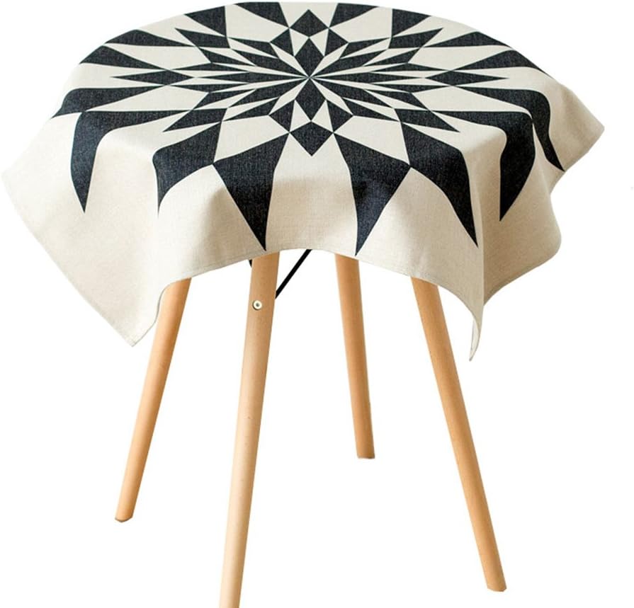 Qiao jin Tablecloth Nordic Geometric Tablecloth Cotton Linen Square Tablecloth Unique Design Thick Pound Cotton And Linen Thick And Durable (Size : Square tablecloth-140*140cm)